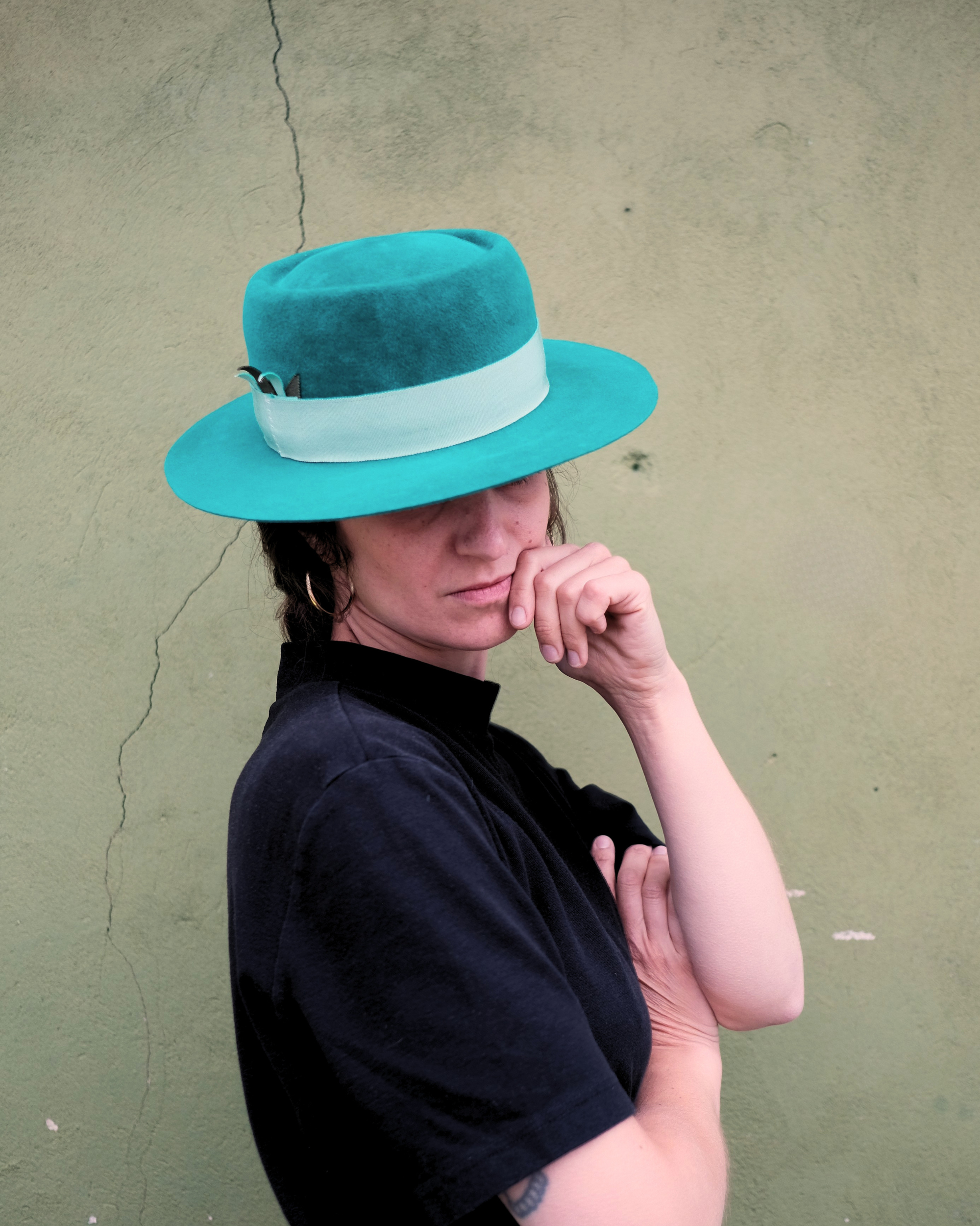 Emerald Velvet Fedora