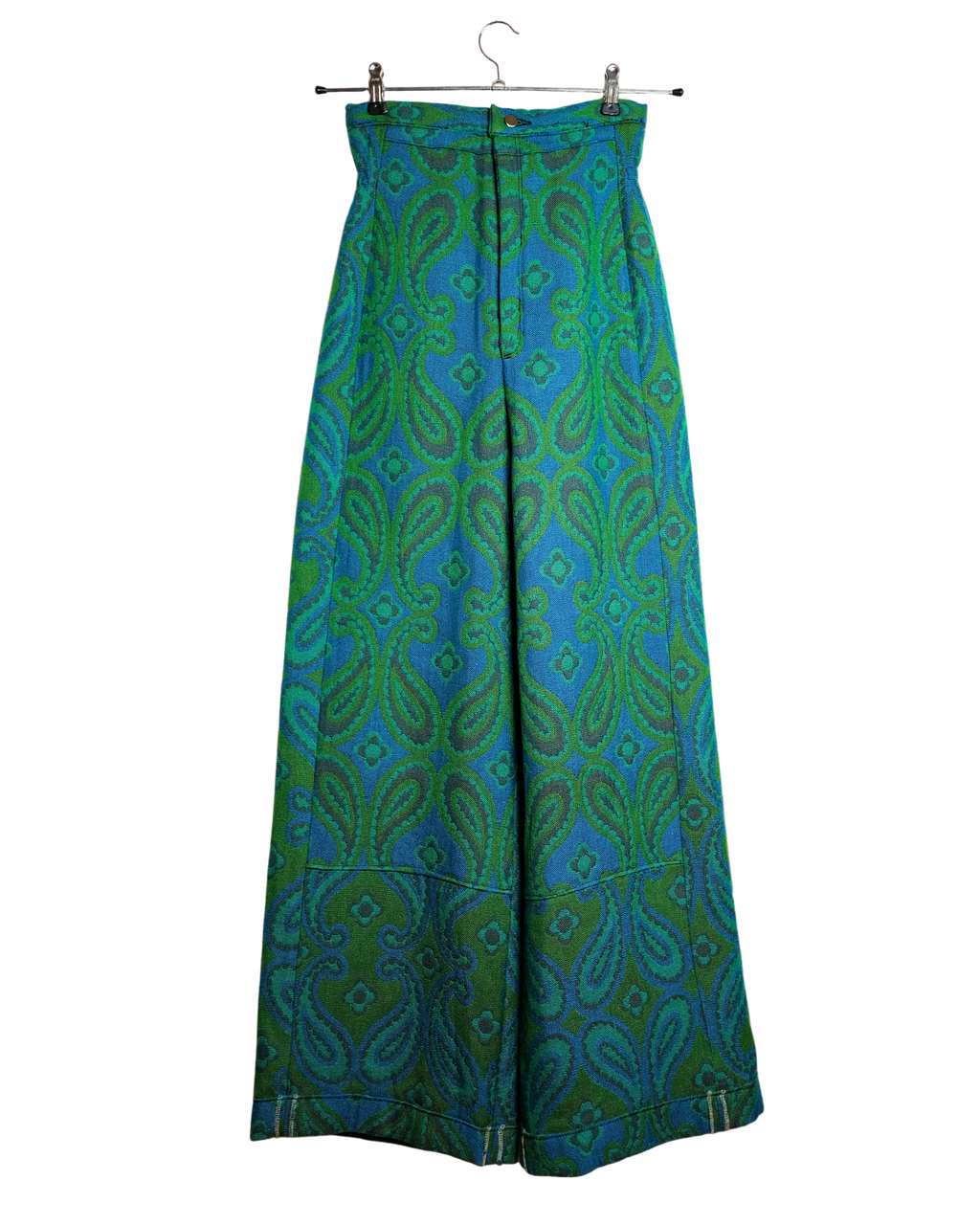 Giraffe Pants : Emerald Green Paisley