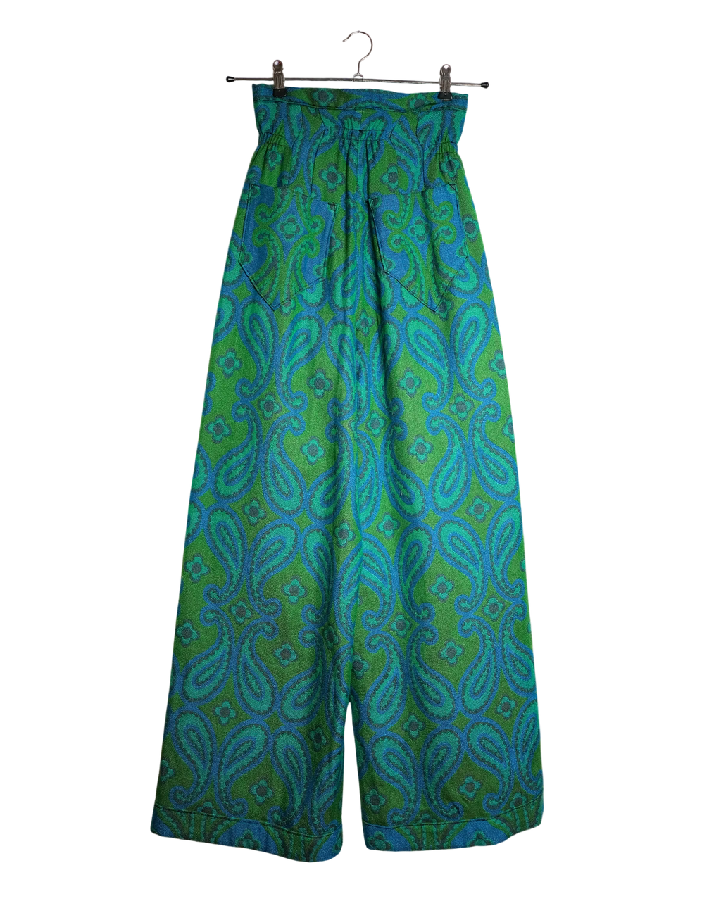 Giraffe Pants : Emerald Green Paisley